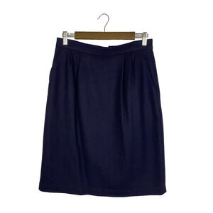 Vintage Sag Harbor Wool Skirt Sz 29 Dark Navy Lined 100% Pure Wool